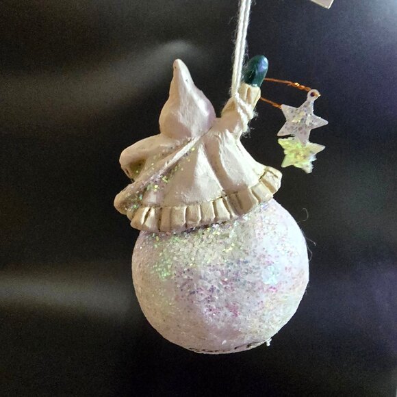 NWT Pam Schifferl Santa On Glittered Snowball Ornament Star Accents by Midwest - Picture 3 of 13